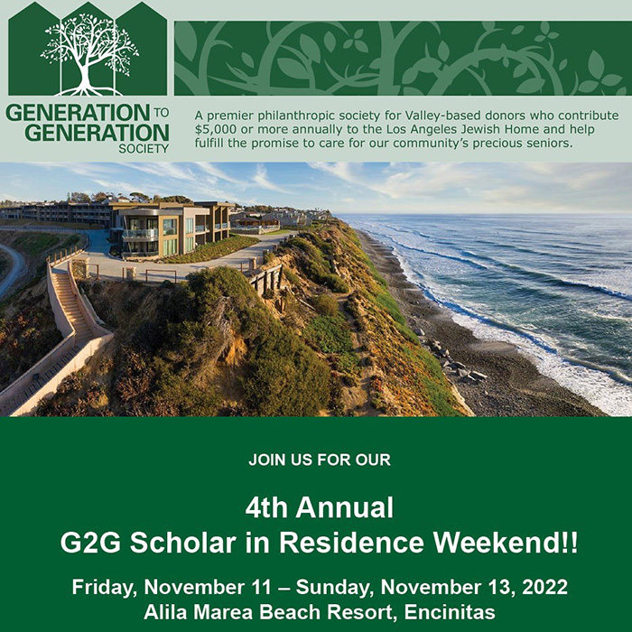 Join us for our 4th Annual G2G Scholar in Residence Weekend